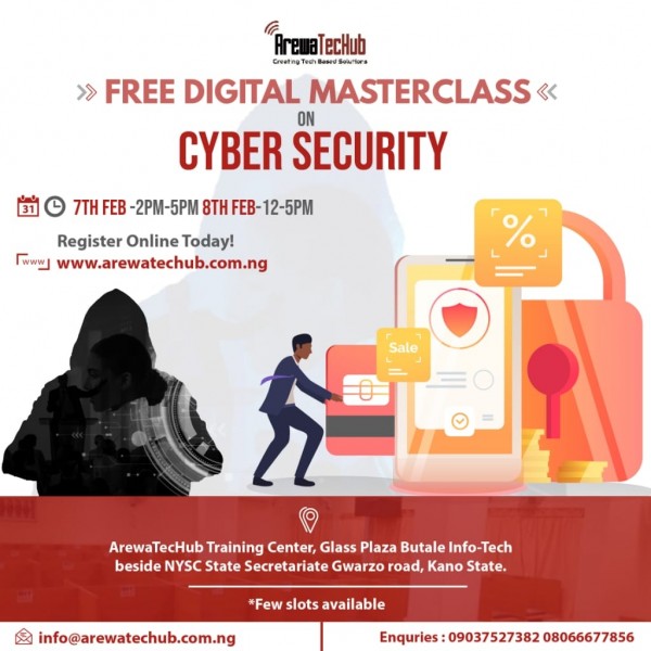 FREE Masterclass V5.0 Training On CYBER SECURITY - ArewaTecHub